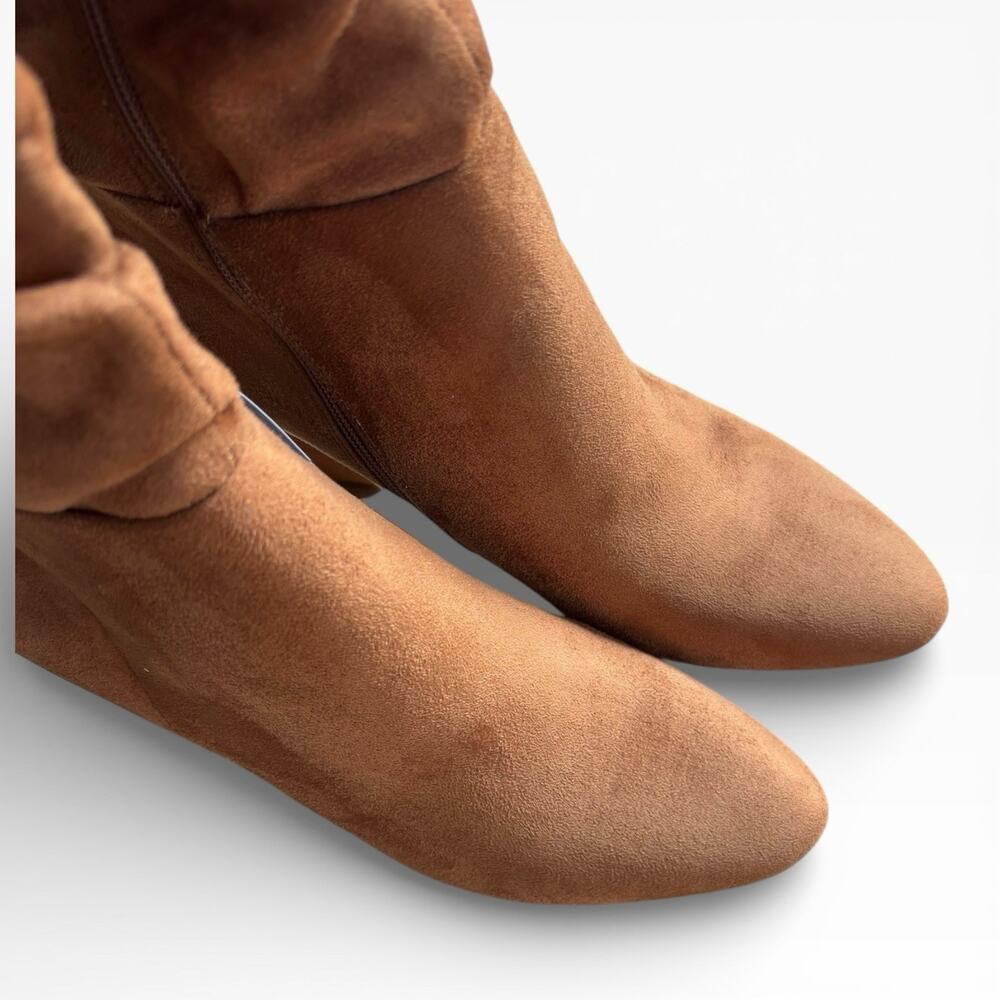 Jessica Simpson Knee Slouch Brown Classic Y2K Statement Heel Boots Women 9.5M - Picture 9 of 10